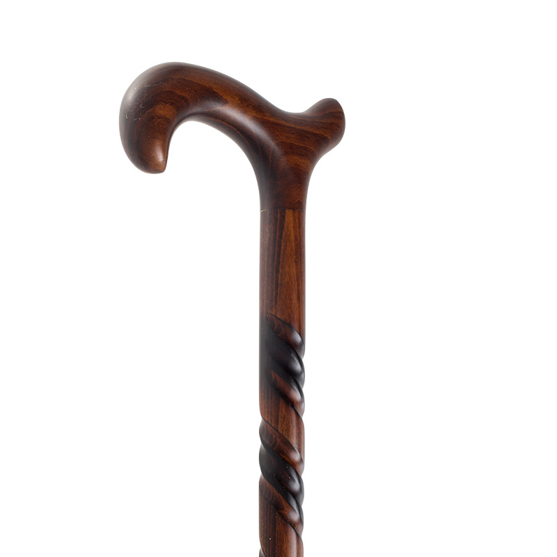 Gents' Beech Derby Walking Stick with Spiral