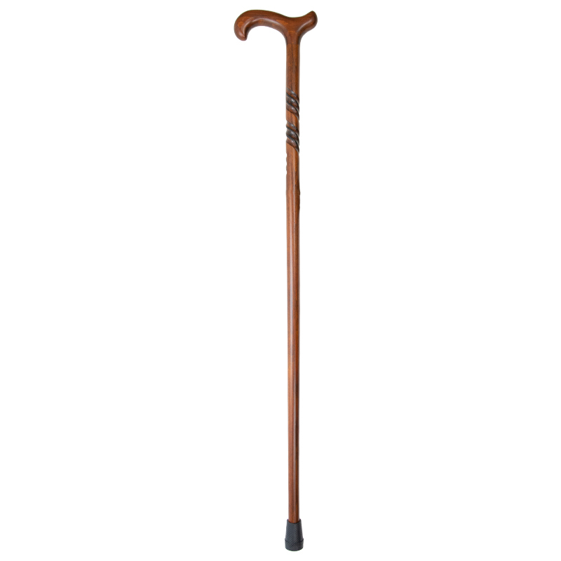 Gents' Beech Derby Walking Stick with Spiral