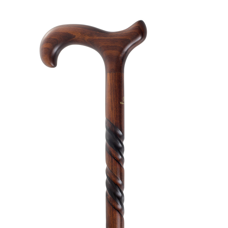 Gents' Beech Derby Walking Stick with Spiral