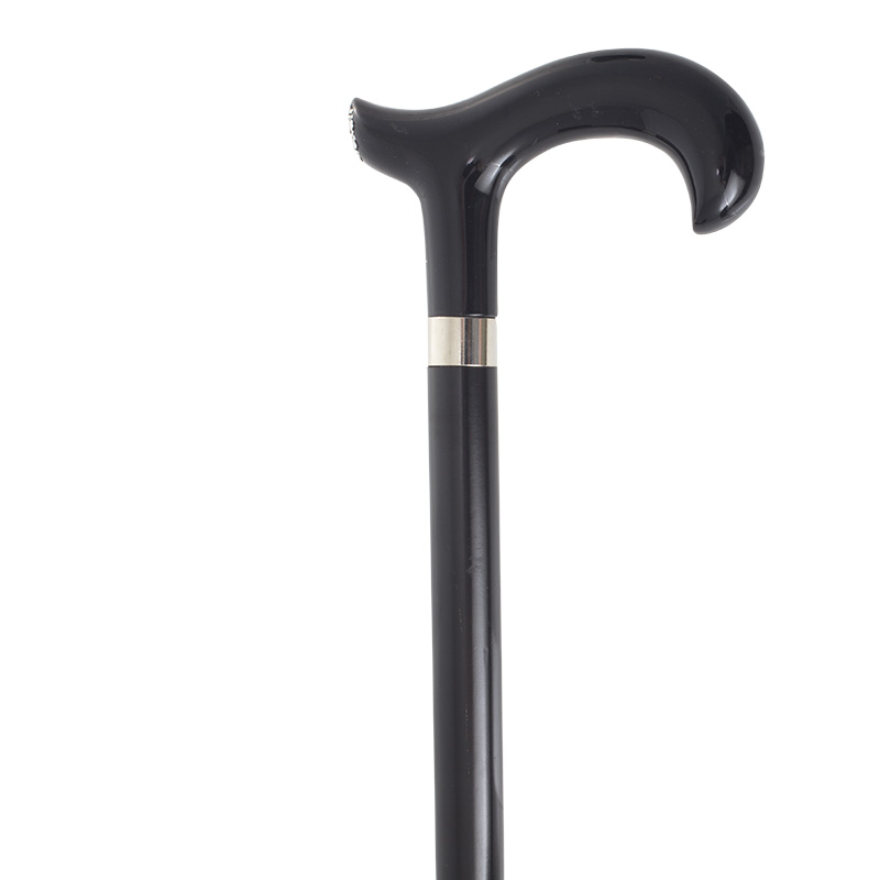 Gents' Black Derby Cane with Swarovski Elements