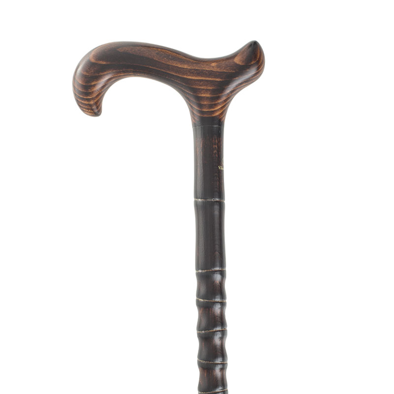 Gents' Dark Scorched Beech Derby Walking Cane