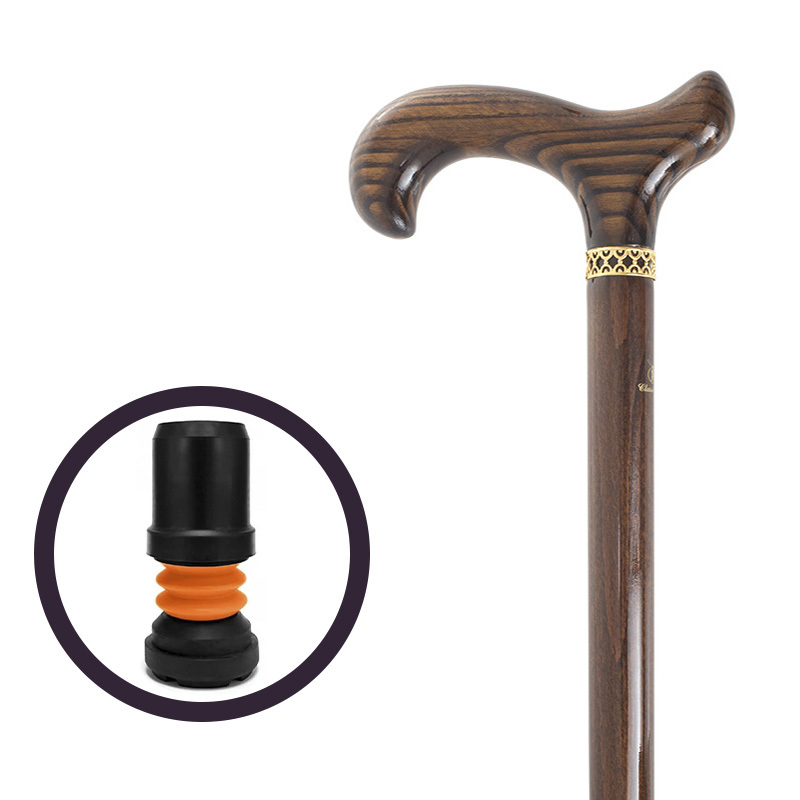 Gents' Hardwood Derby Handle Walking Stick with Flexyfoot Ferrule