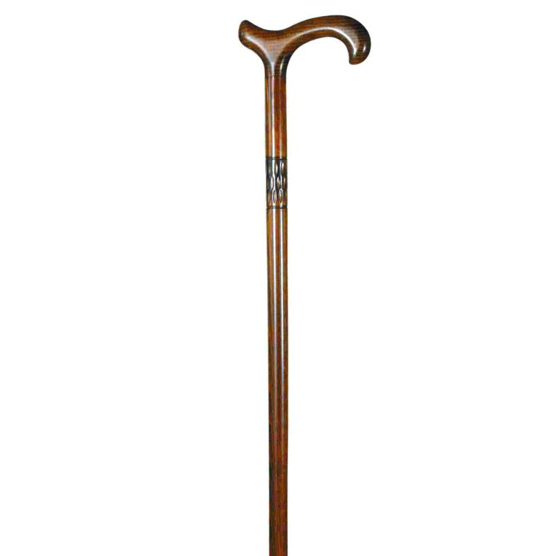 Gents' Milled Collar Beech Derby Walking Cane