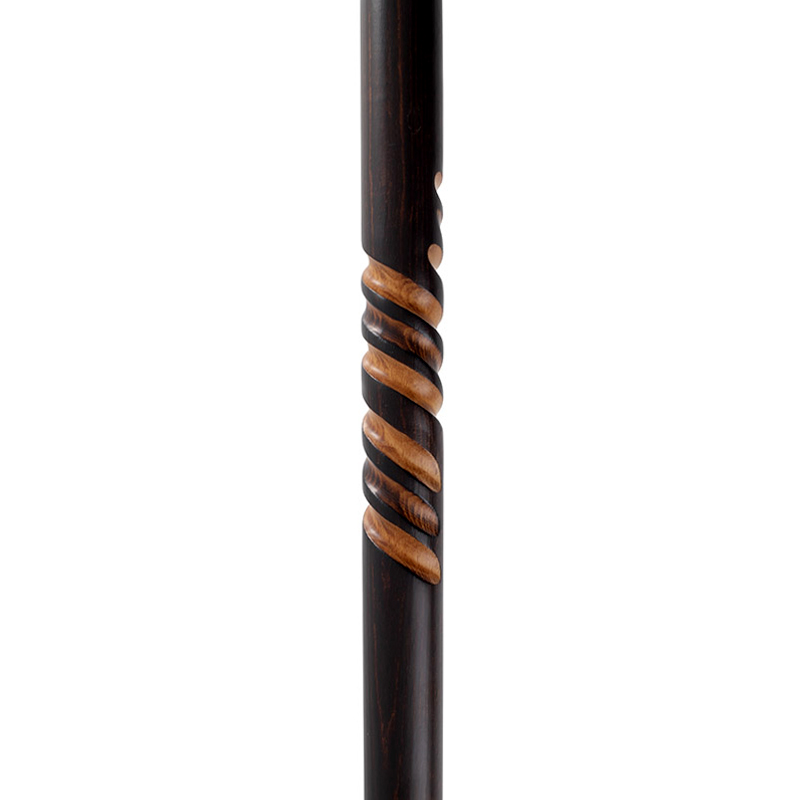 Gents' Scorched Beech Derby Walking Stick with Triple Spiral