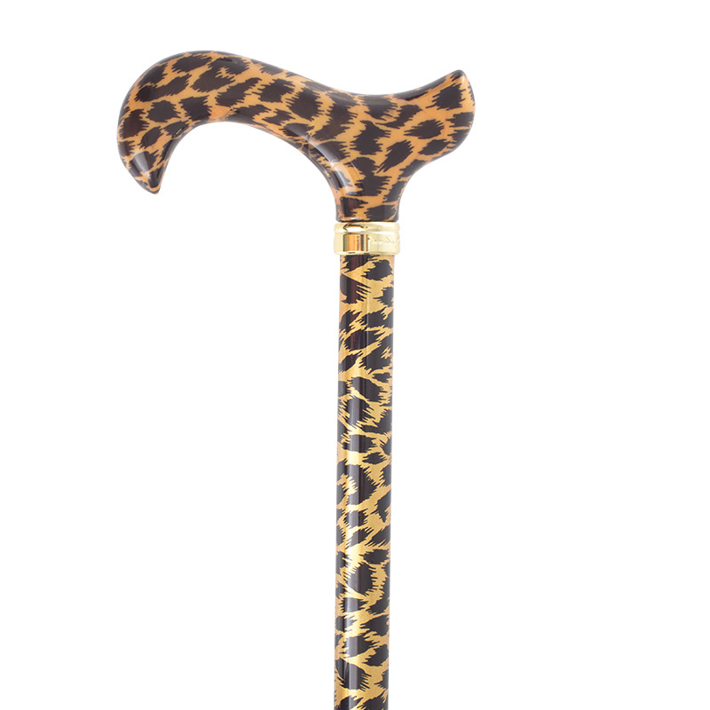 Golden Leopard Derby Walking Cane