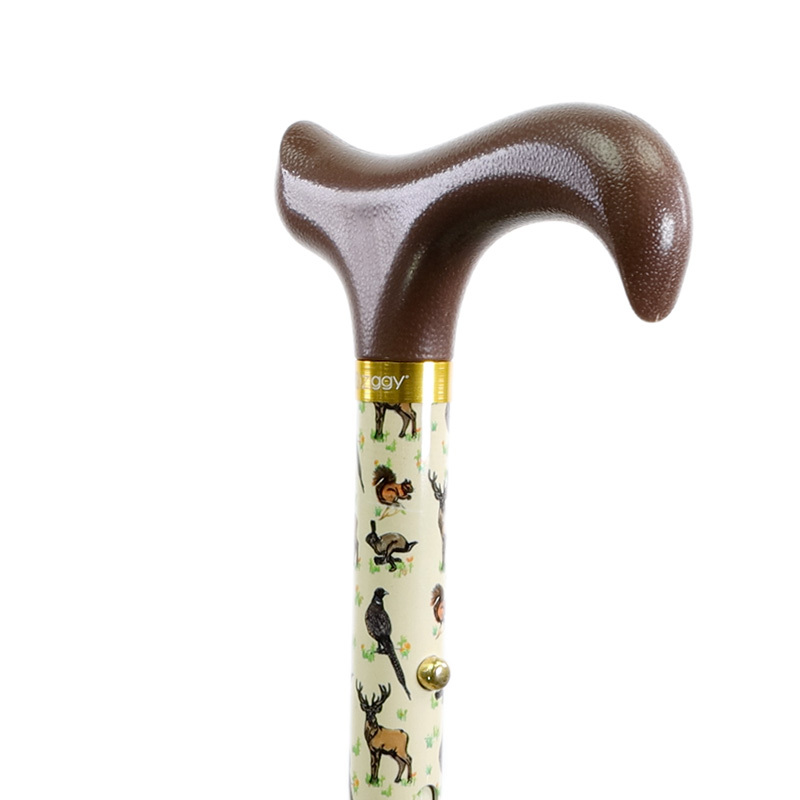 Height-Adjustable Folding Woodlands Derby Walking Stick