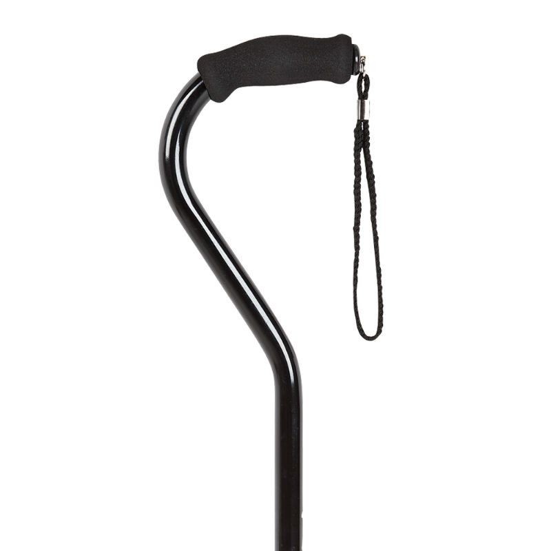 Height-Adjustable Offset Black Cane