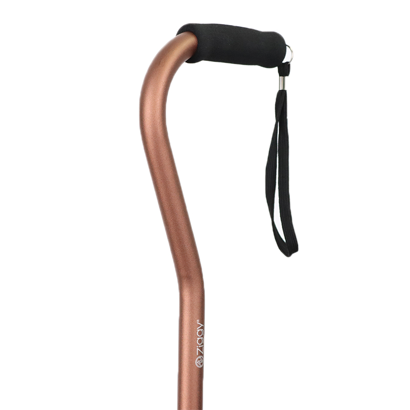 Height-Adjustable Offset Matte Bronze Cane