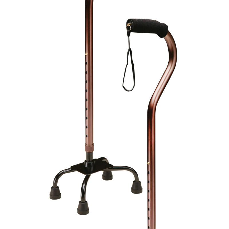 quad offset cane adjustable height matte bronze walkingsticks sticks