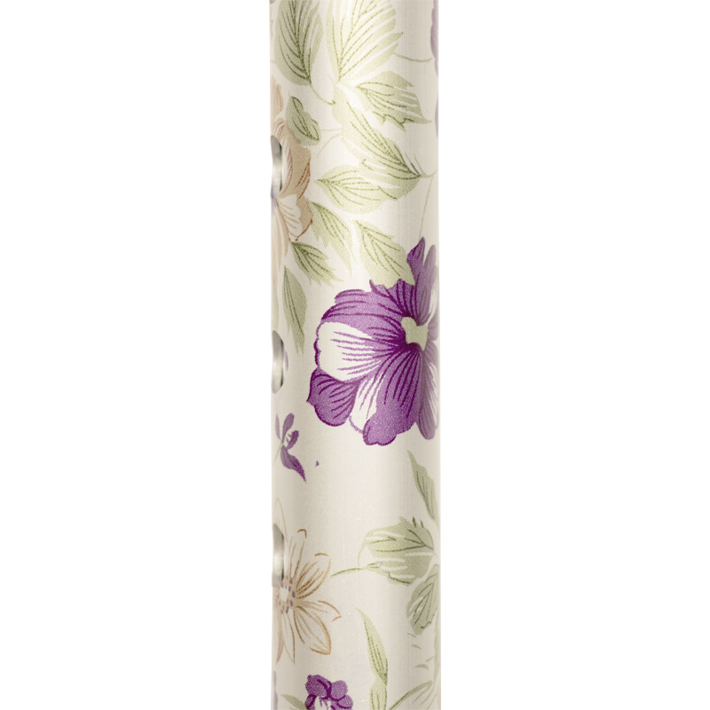 Height Adjustable Woodland Flower Walking Stick with Orthopaedic Handle