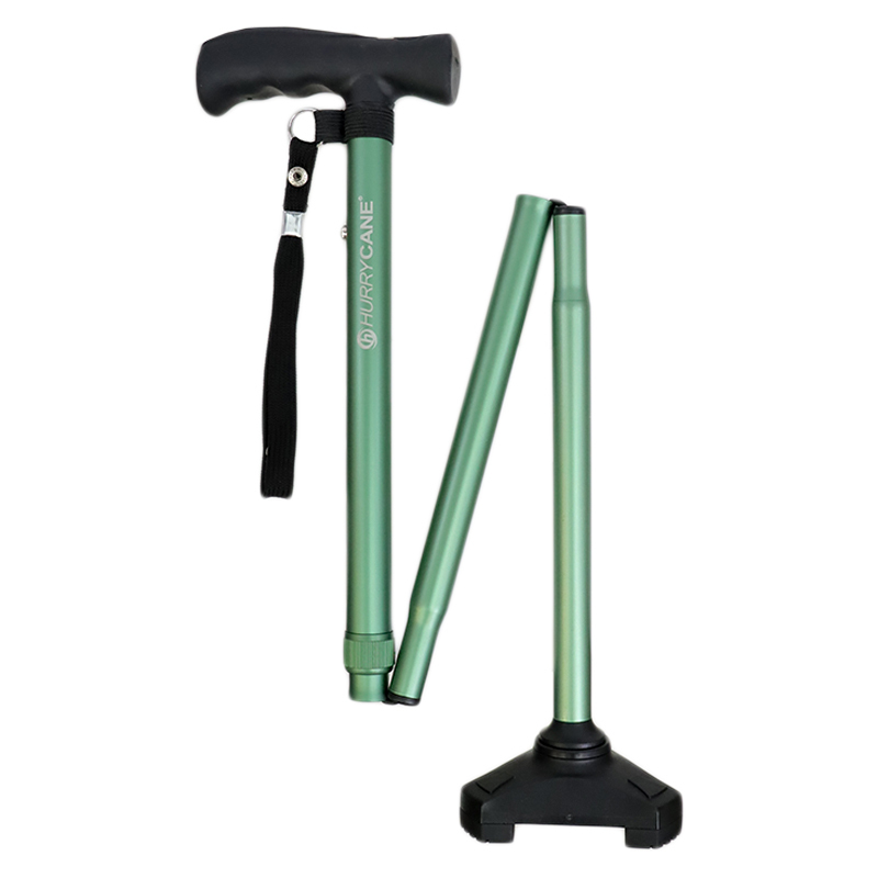 HurryCane Comfort Free-Standing Walking Stick (Pastel Green)