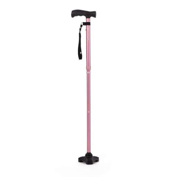 HurryCane Comfort Free-Standing Walking Stick (Pastel Pink)