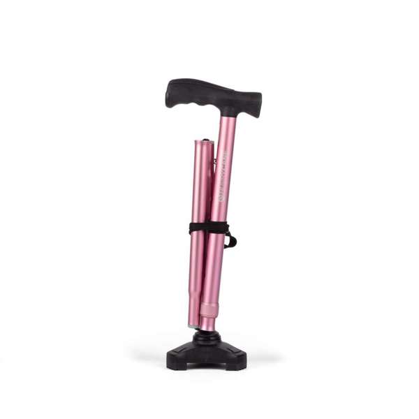HurryCane Comfort Free-Standing Walking Stick (Pastel Pink)