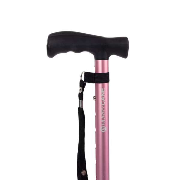 HurryCane Comfort Free-Standing Walking Stick (Pastel Pink)