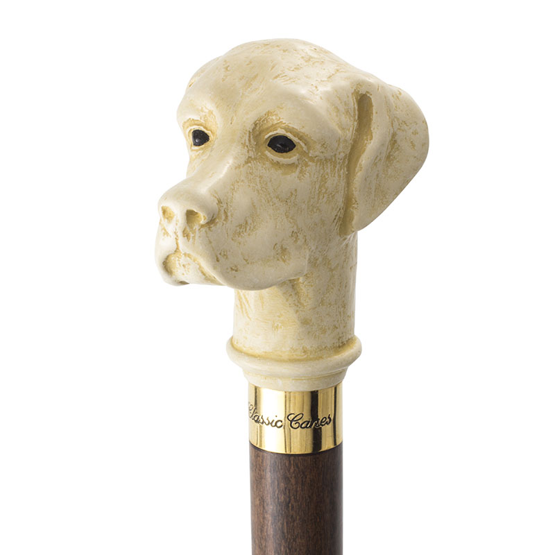 Imitation Ivory Labrador Hardwood Cane