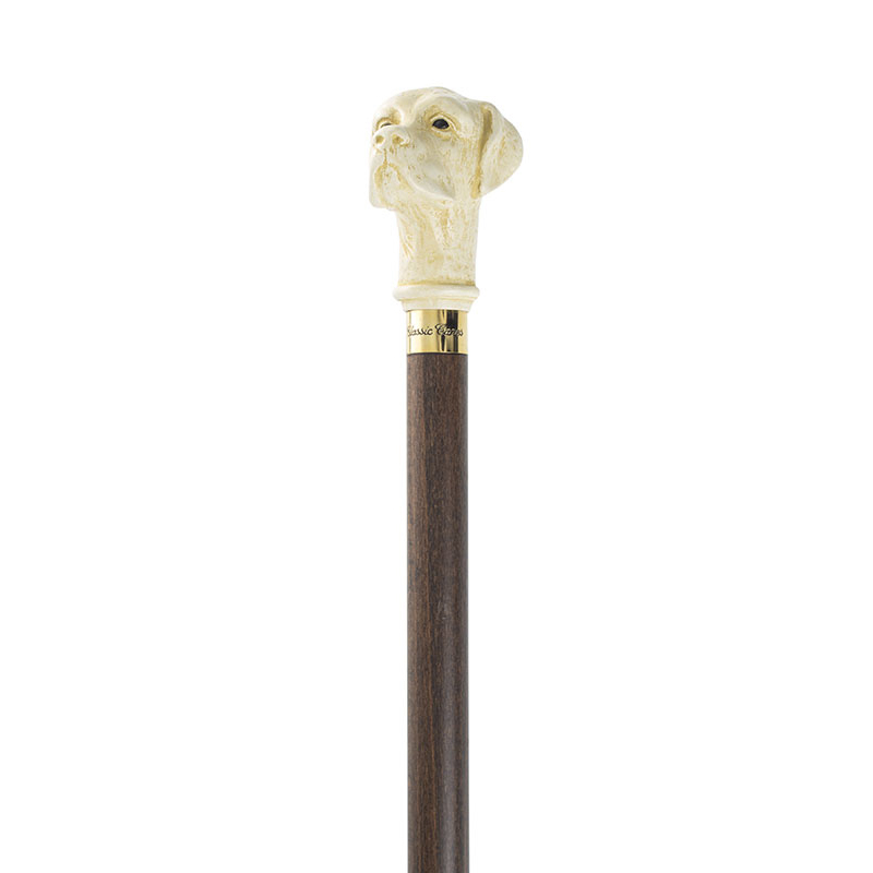 Imitation Ivory Labrador Hardwood Cane