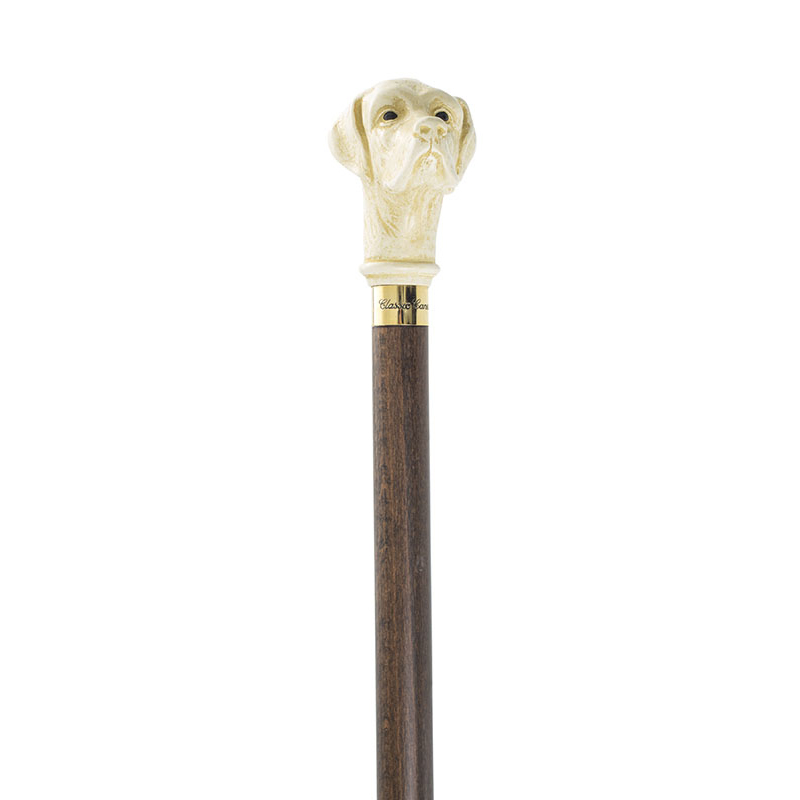 Imitation Ivory Labrador Hardwood Cane