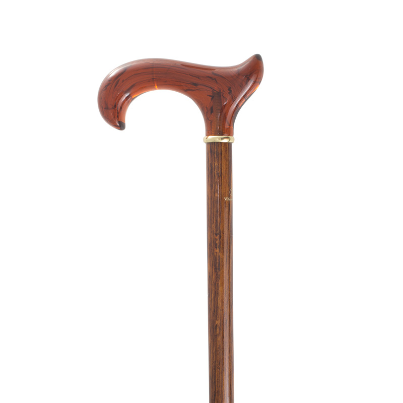 Ladies' Extra Wide Derby Amber Walking Stick