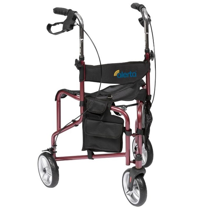 Alerta Three-Wheel Lightweight Walker with Seat & Bag