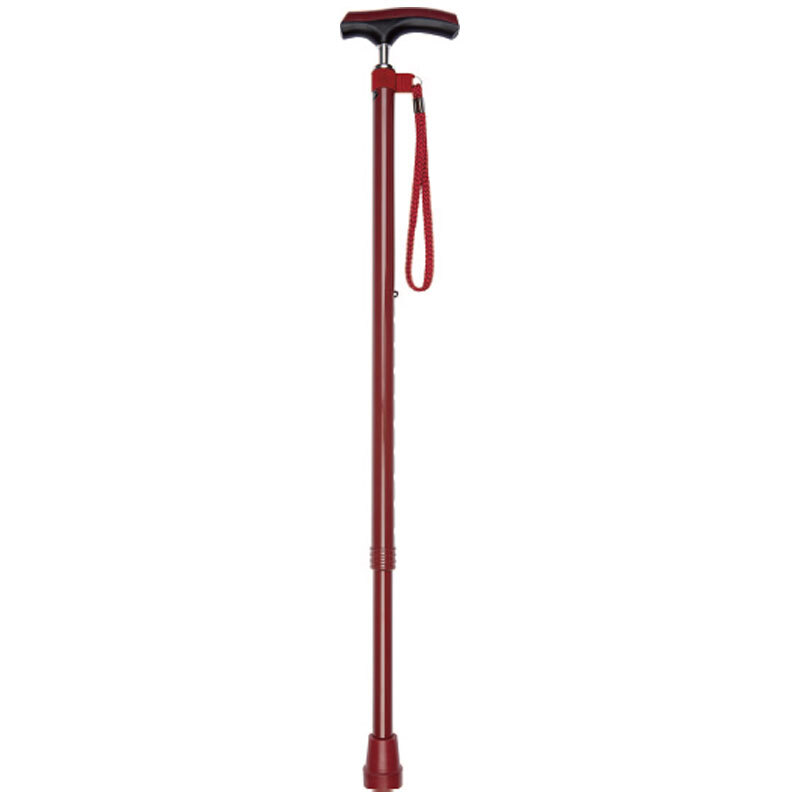 Red Adjustable Walking Stick with Comfy Grip