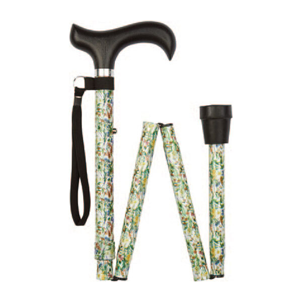 Ziggy Wildflower Pattern Folding Height-Adjustable Walking Stick