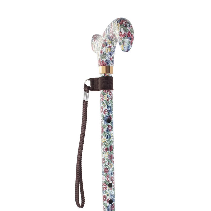 Floral Patterned Derby Walking Stick WalkingSticks.co.uk