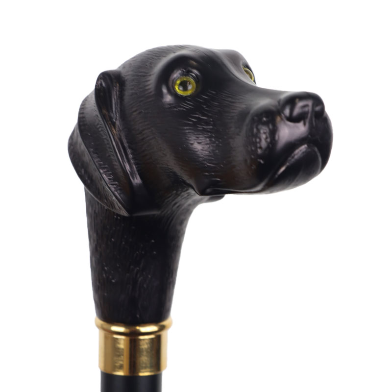 Black Labrador Handle Walking Stick WalkingSticks.co.uk