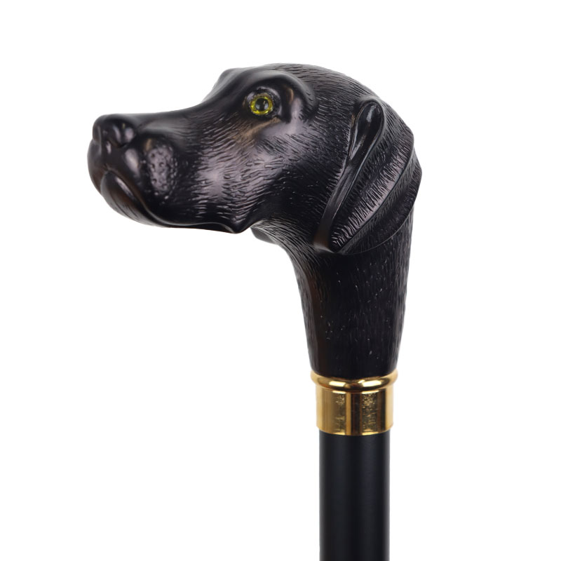 Black Labrador Handle Walking Stick WalkingSticks.co.uk
