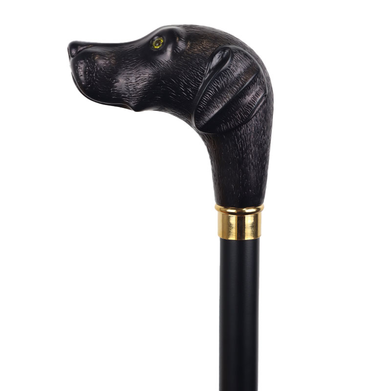 Black Labrador Handle Walking Stick WalkingSticks.co.uk