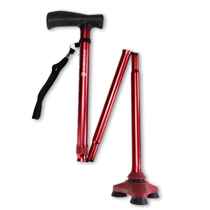 HurryCane Red Walking Stick for Balance and Stability