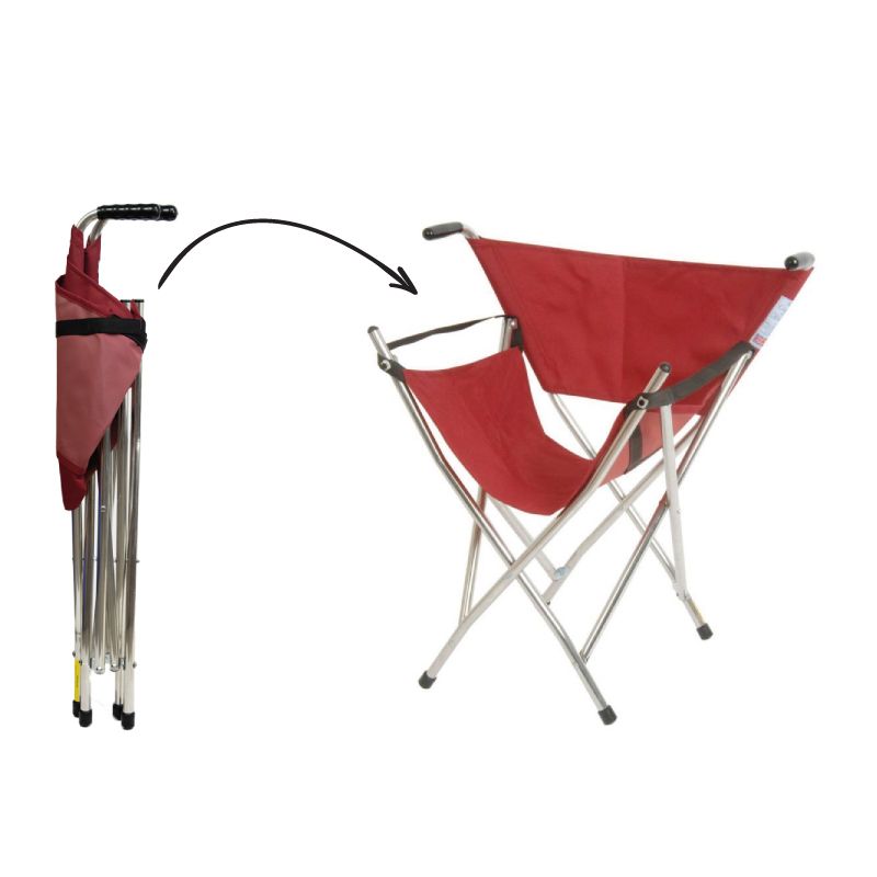 Out and About Burgundy Folding Walking Seat Stick