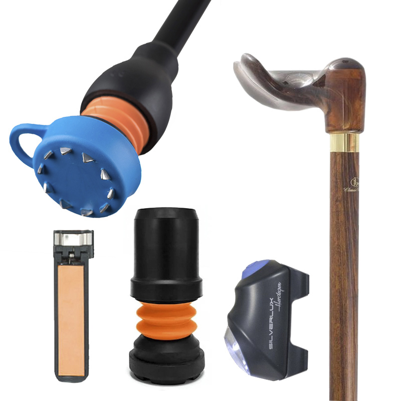 Right-Handed Walking Stick and Safety Accessories Bundle
