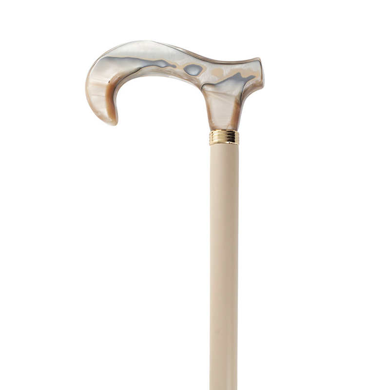 Acrylic Derby Champagne Hardwood Walking Stick