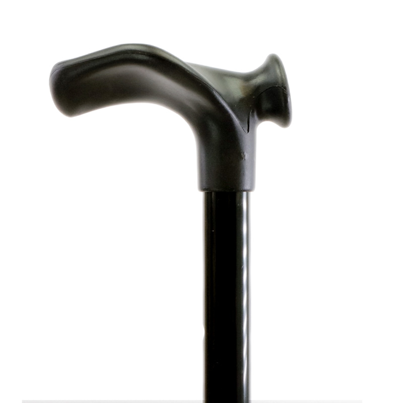 Adjustable Anatomical Black Aluminium Walking Stick