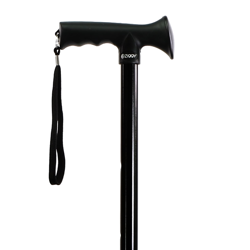 Adjustable Black Gel Handle Walking Stick WalkingSticks.co.uk
