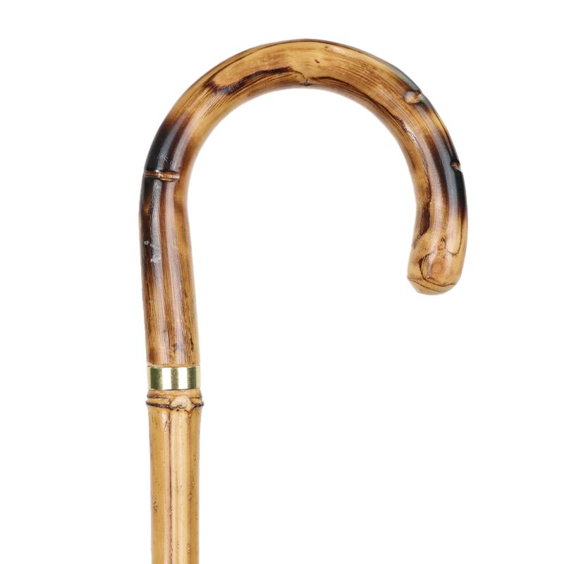 Bamboo Cane with Chestnut Crook Handle WalkingSticks.co.uk