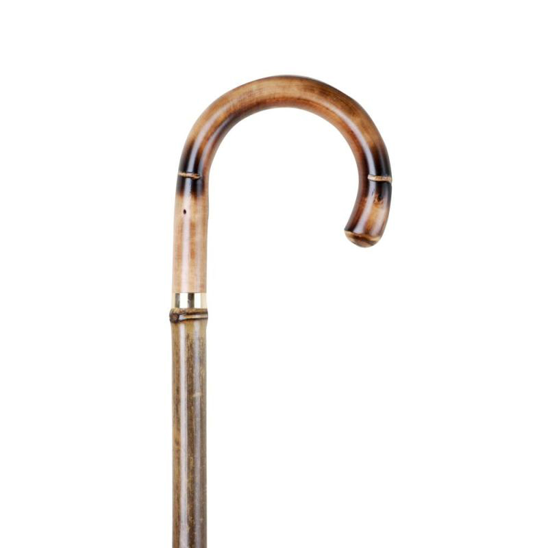 Bamboo Walking Cane with Chestnut Crook Handle WalkingSticks.co.uk
