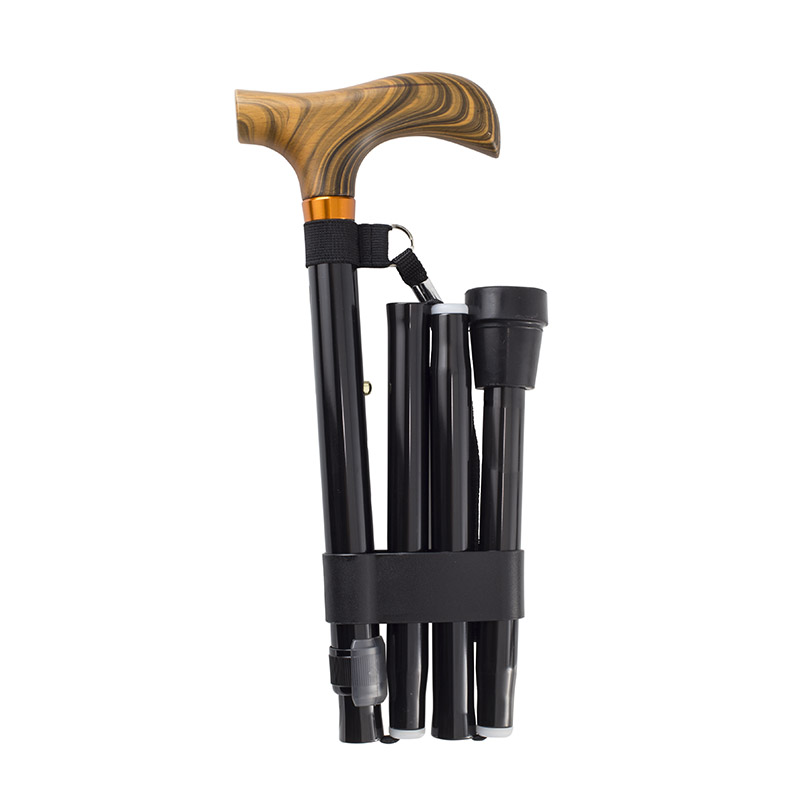 Black Height Adjustable Folding Derby Walking Stick - WalkingSticks.co.uk