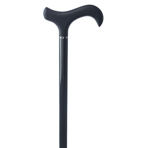 Carbon Fibre Derby Handle Walking Stick with Black Diamond Pattern