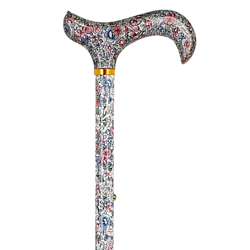 Adjustable Floral Patterned Derby Handle Walking Stick WalkingSticks
