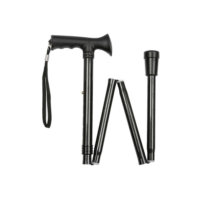 HeightAdjustable Folding Black Gel Handle Walking Stick WalkingSticks.co.uk HeightAdjustable Folding Black Gel Handle Walking Stick WalkingSticks.co.uk