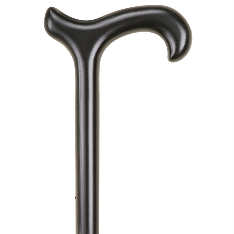 Black Derby Handle Wooden Walking Stick