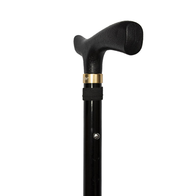 Long Folding Black Walking Stick WalkingSticks.co.uk