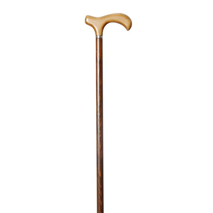 Dark Brown Melbourne Derby Walking Cane with Light Brown Handle