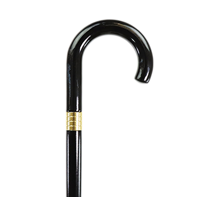 Black Crook Handle Walking Stick