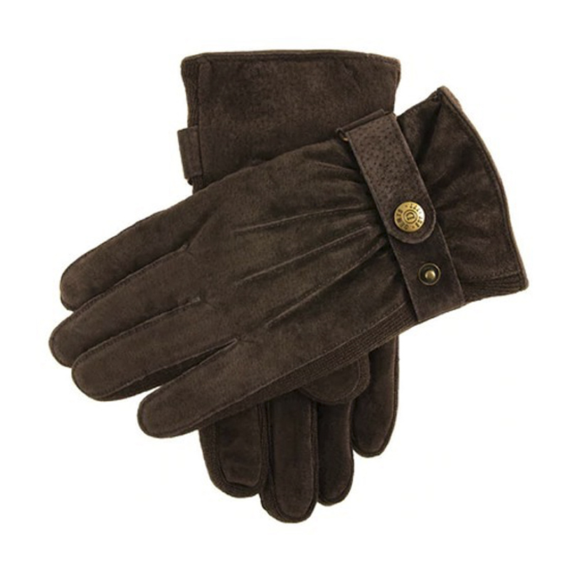 Dents Chester Men's Brown Suede Fleece-Lined Walking Gloves