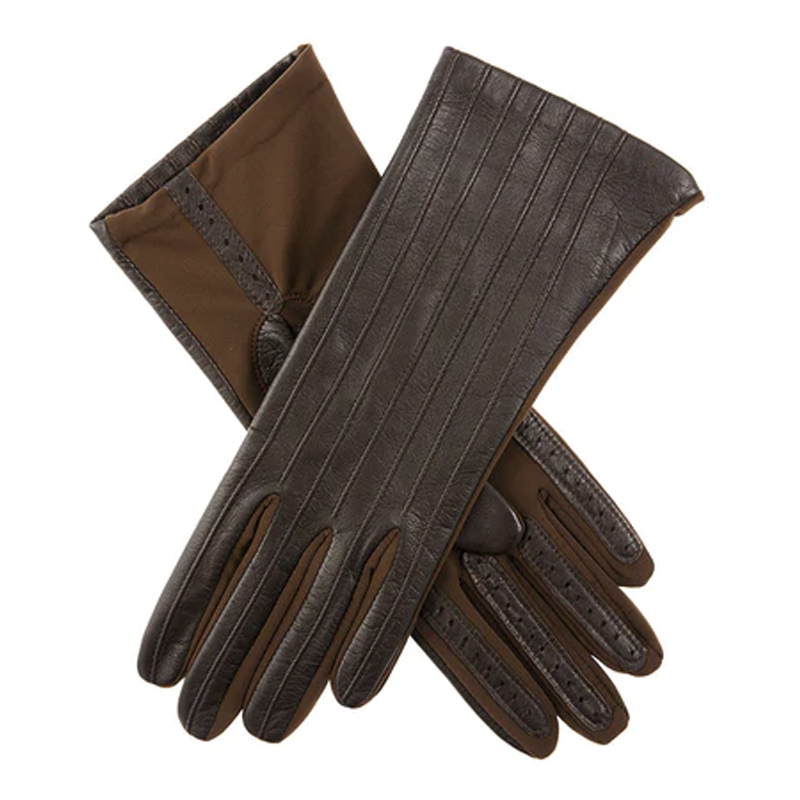 Dents Olivia Women's Mocca Leather and Elastane Gloves