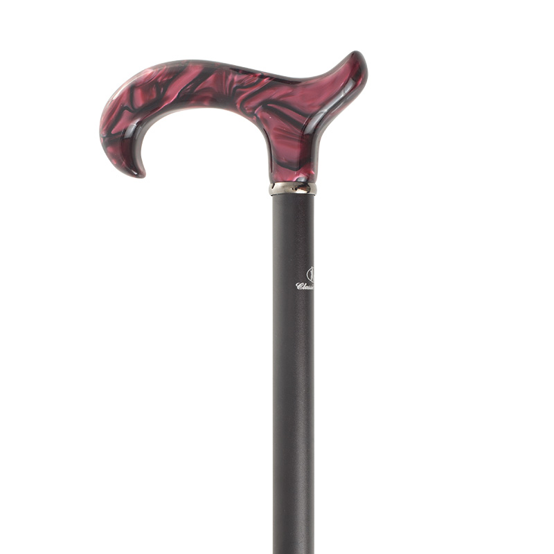 Derby Extending Cane with Marbled Ruby Acrylic Handle