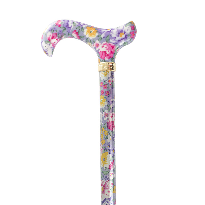 Derby Tea Party Extending Lavender Floral Patterned Cane