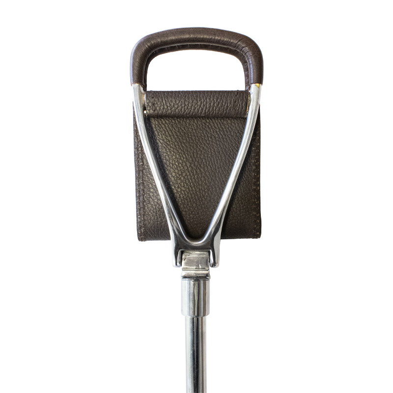Brown Leather Shooting Stick Seat WalkingSticks.co.uk